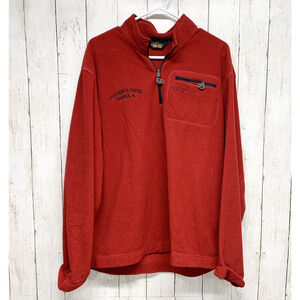 Orvis Trout Bum Sweater Men Size Large Collared Quarter Zip Long Sleeve Pocket